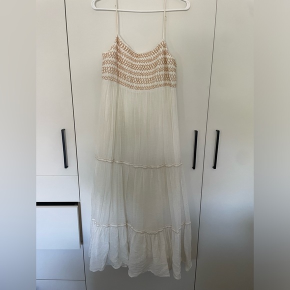 Zara Combination Tiered Midi Dress - Picture 3 of 4